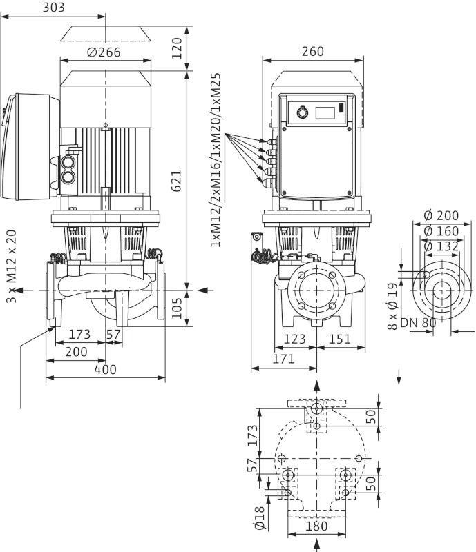 Насос Циркуляционный насос с сухим ротором Wilo IL-E 80/130-5,5/2-R1 купить  в Москве, ПРОФНАСОС